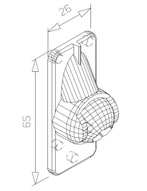 Guide à rotule Héxagonal de 10mm à 45 degrès