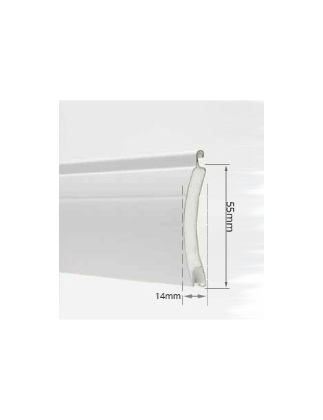Lame 55mm Aluminium Blanc 160cm de long 