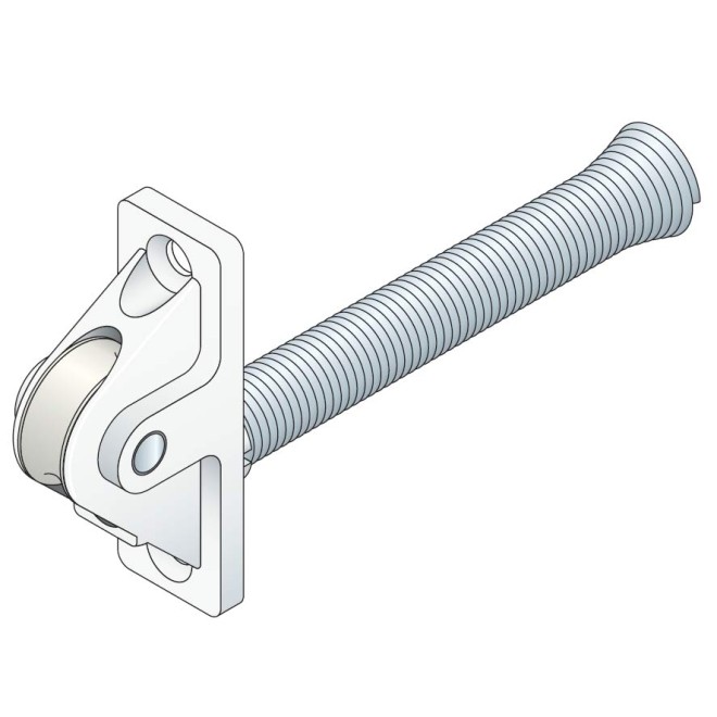 Guide pour cordon Blanc plus guidage avec roulette nylon Guide pour cordon Blanc plus guidage avec roulette nylon