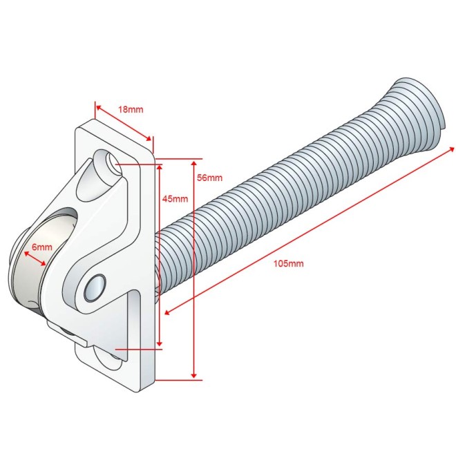 Guide pour cordon Blanc plus guidage avec roulette nylon
