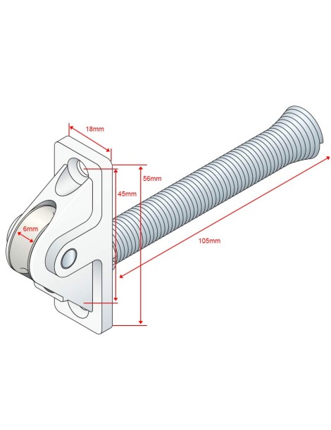 Guide pour cordon Blanc plus guidage avec roulette nylon