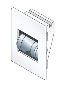 Guide pour cordon encastré Blanc avec roulette acier