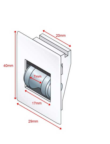 Guide pour cordon encastré Blanc avec roulette acier