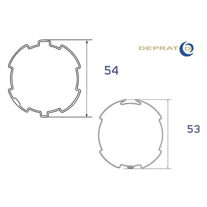 Jeu de bagues moteur Deprat Ø50 - Tube Dep53 ou ZF54 Jeu de bagues moteur Deprat Ø50 - Tube Dep53 ou ZF54