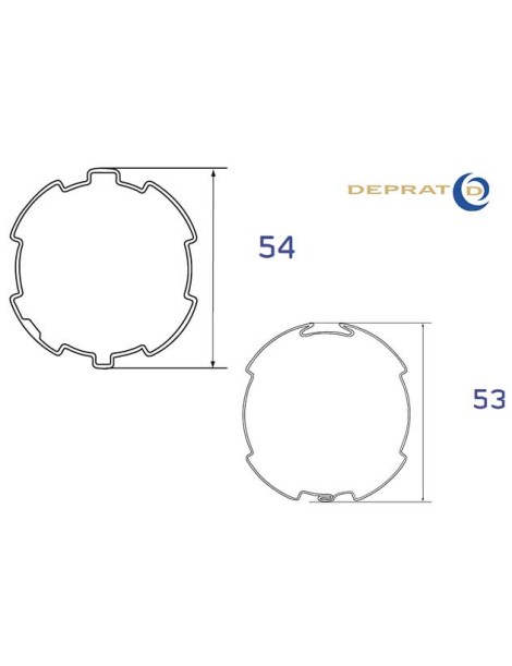 Jeu de bagues moteur Deprat Ø50 - Tube Dep53 ou ZF54