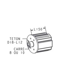 Embout ZF 64 - Palier D18 / Carré 8