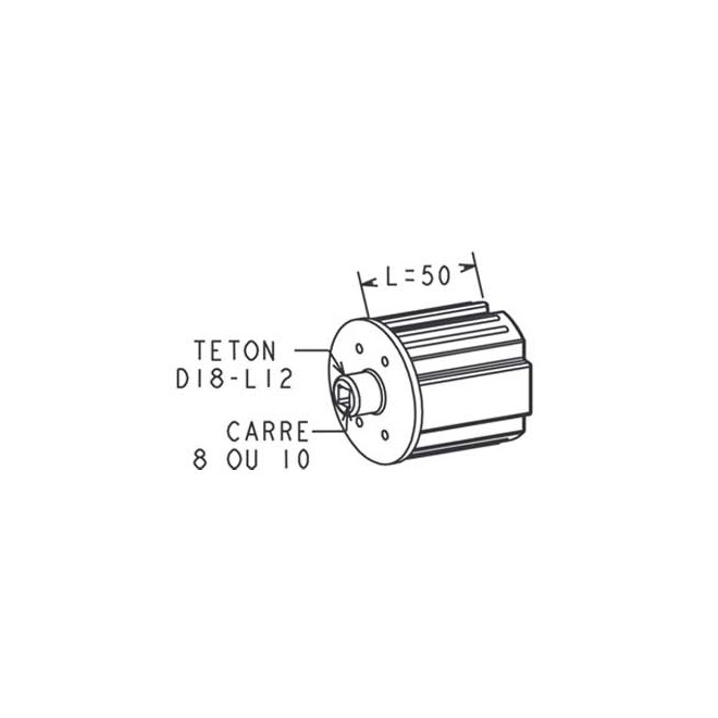 Embout ZF 64 - Palier D18 / Carré 8 Embout ZF 64 - Palier D18 / Carré 8
