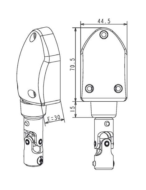 Renvoi de mouvement C229D ZF Débrayable Droit + Genouillère Blanc