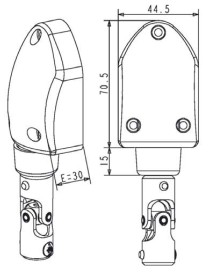 Renvoi de mouvement C229G Débrayable Gauche + Genouillère Blanc