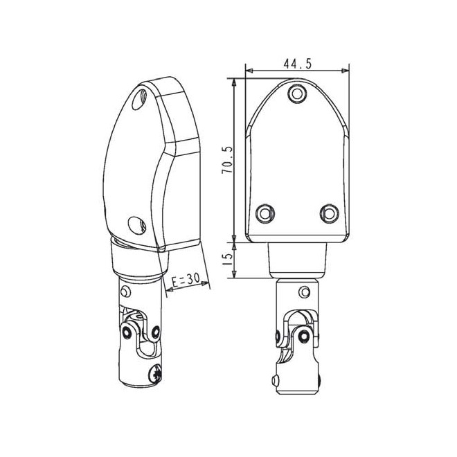 Renvoi de mouvement C229G Débrayable Gauche + Genouillère Blanc