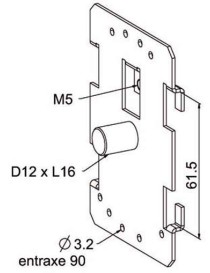 Plaque tradi coulissante téton D12