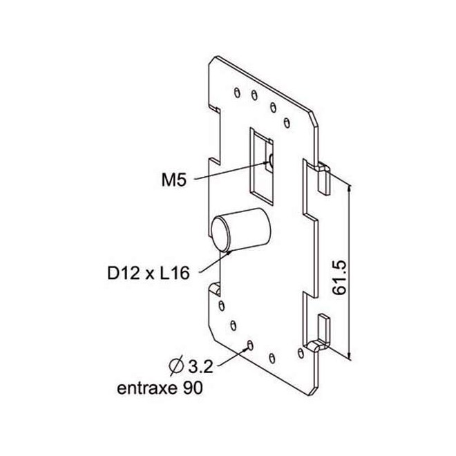 Plaque tradi coulissante téton D12 Plaque tradi coulissante téton D12