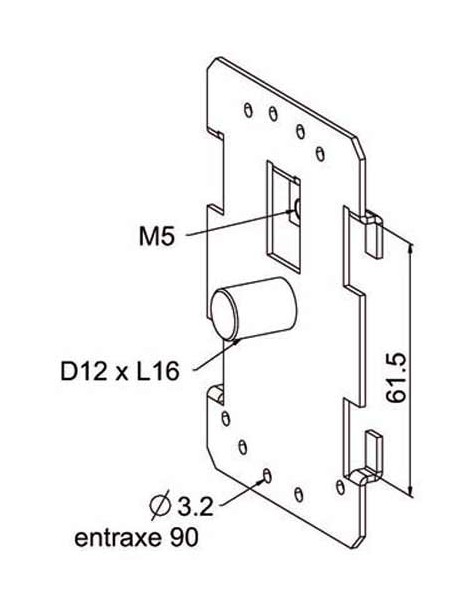 Plaque tradi coulissante téton D12