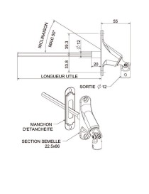 Sortie Double cardan horizontale C6 Blanc