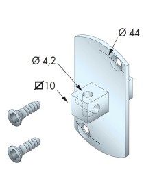 Jonction moteur Ø50  carré 10 - Entre axe 44mm