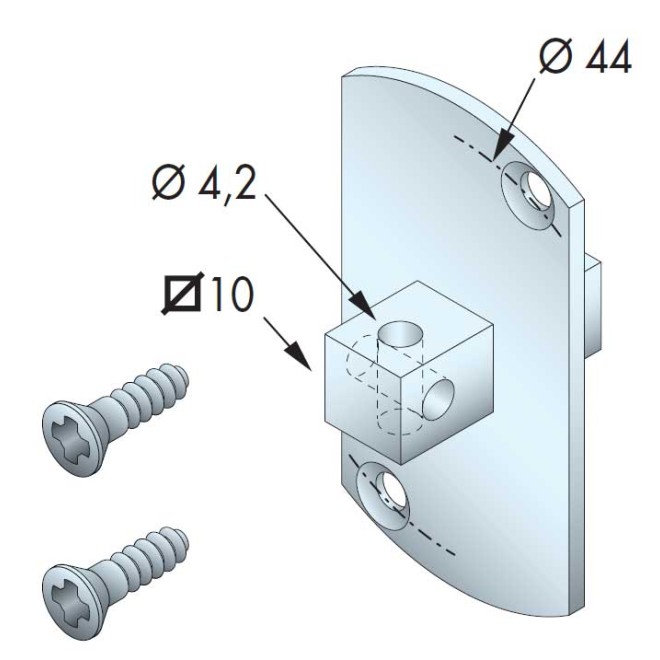 Jonction moteur Ø50 carré 10 - Entre axe 44mm Jonction moteur Ø50 carré 10 - Entre axe 44mm