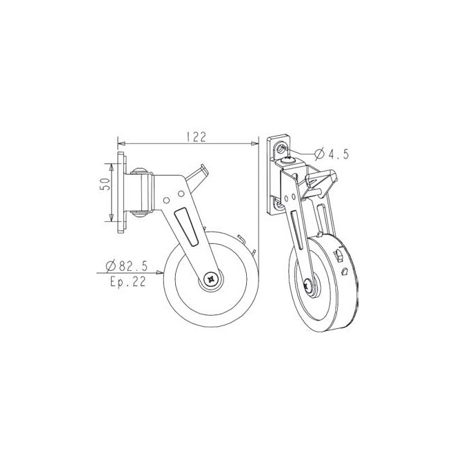 Enrouleur de face pivotant Acier Enrouleur de face pivotant Acier