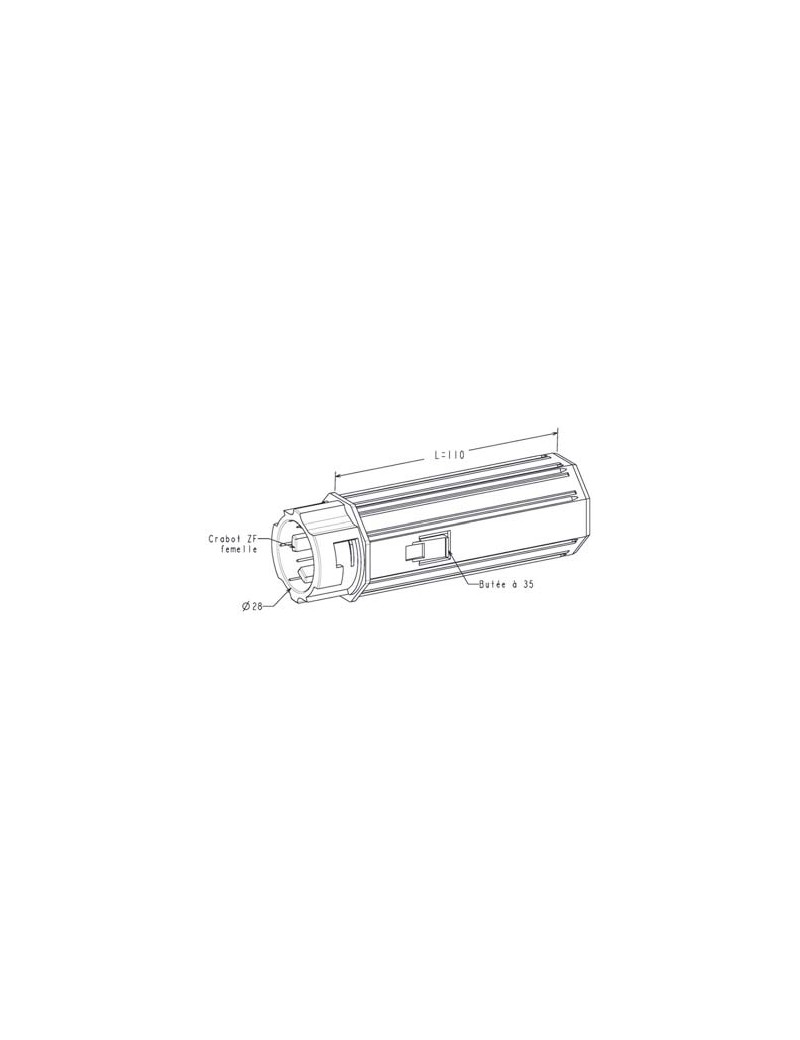 Embout  Escamotable Octo 40 / Porte roulement diam28