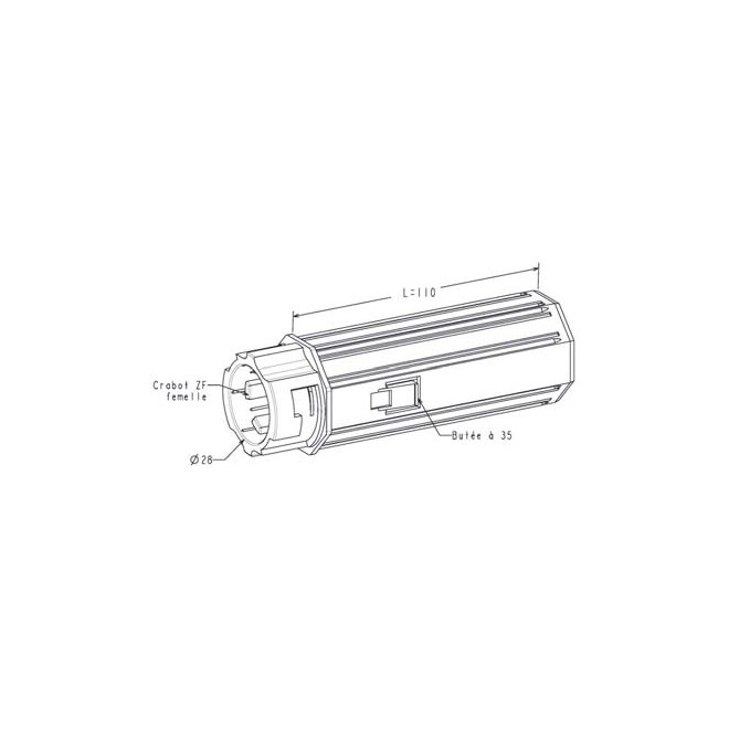 Embout Escamotable Octo 40 / Porte roulement diam28 Embout Escamotable Octo 40 / Porte roulement diam28
