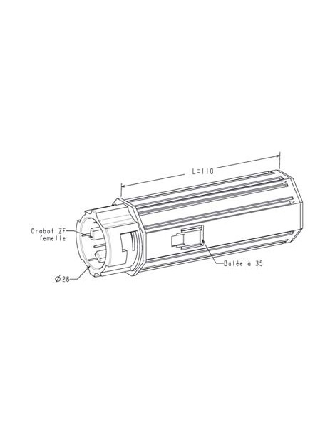 Embout  Escamotable Octo 40 / Porte roulement diam28