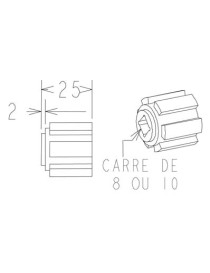 Moyeu Crabot Carré de 8