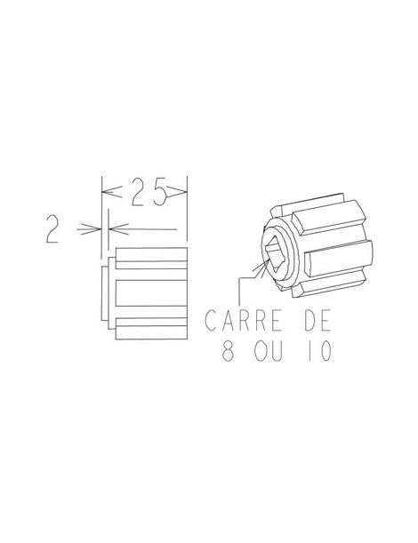 Moyeu Crabot Carré de 8