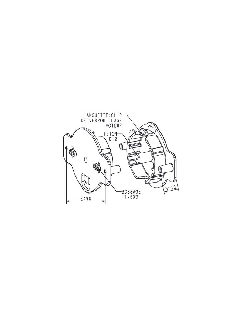 Support moteur DELTA DORE type Rollia Max 20Nm