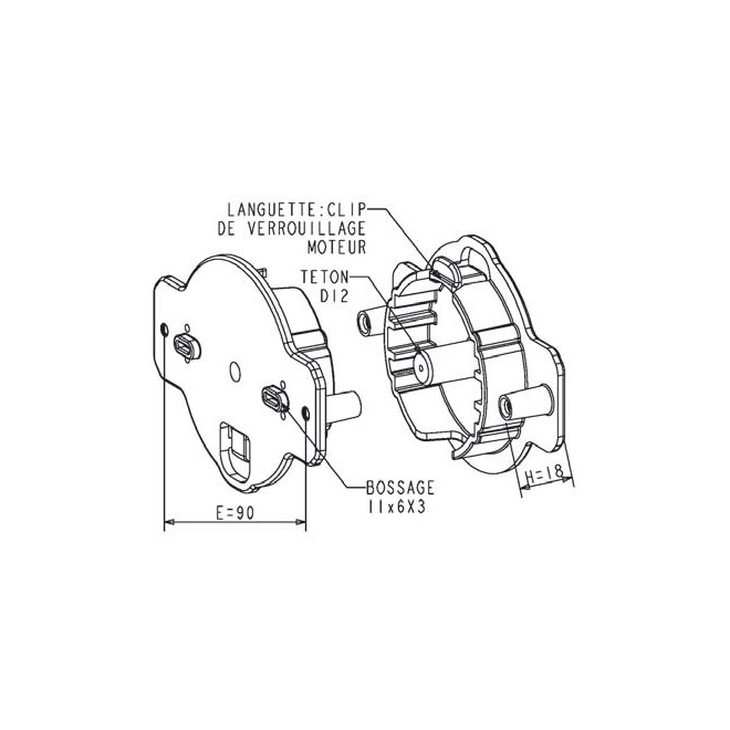Support moteur DELTA DORE type Rollia Max 20Nm Support moteur DELTA DORE type Rollia Max 20Nm