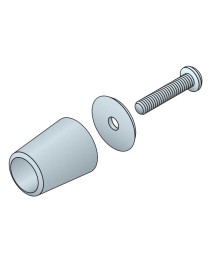 Butée ronde + rondelle et Vis 40mm Grise Simu