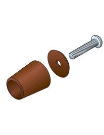 Butée ronde + rondelle et Vis 40mm Marron Simu