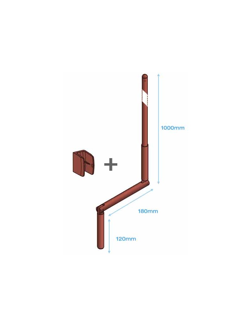 Manivelle Complète Marron + CLIP T1M