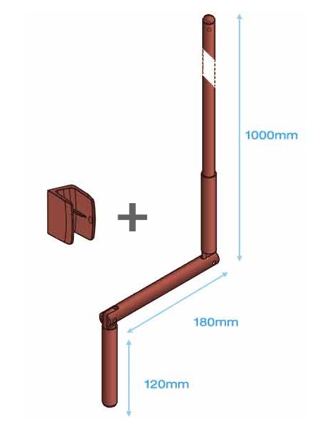 Manivelle Complète Marron + CLIP T1M