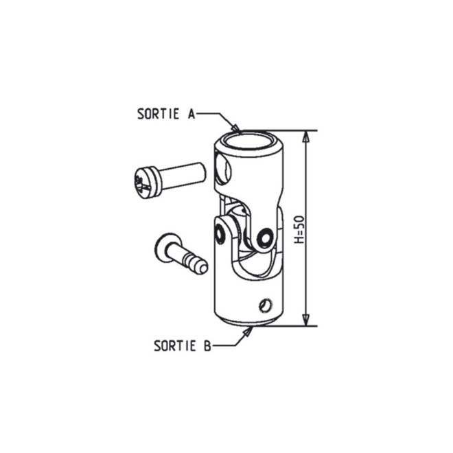genouillère de volet roulant diamètre 12mm - hexagonal de 7mm blanc genouillère de volet roulant diamètre 12mm - hexagonal de 7mm blanc