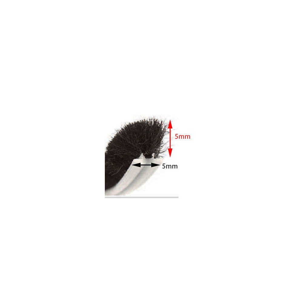 Joint à Brosse Pour Volet Roulant 5 M - 5x5 Mm - Profilé Noir Non Adhésif - Isolant Pour Rail De Guidage - Brosse De Calfeutrage