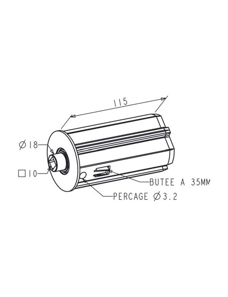 Embout Escamotable ZF 64 - Palier Diam. 18 / Carré 10