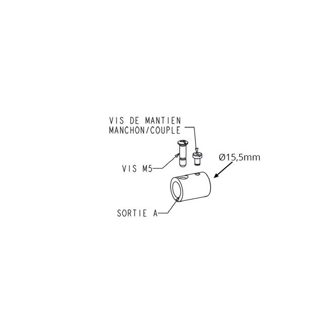 Manchon adaptateur couple conique - diam. Ø12mm Manchon adaptateur couple conique - diam. Ø12mm