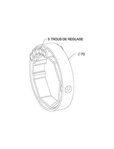Bague verrou pour tube Octo50