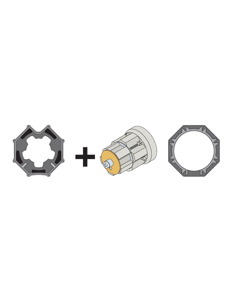 adaptations moteur simu-Somfy Ø50 - Tube Octogonal 60 + roue abs