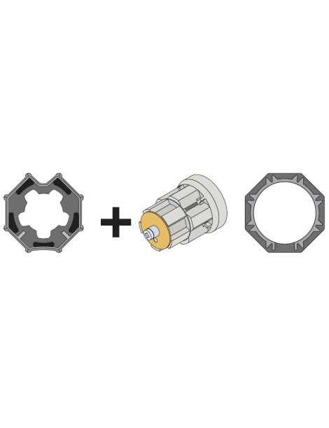 adaptations moteur simu-Somfy Ø50 - Tube Octogonal 60 + roue abs