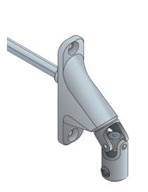 Sortie de caisson 90° double cardan carré de 6 Gris