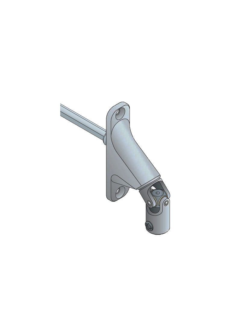 Sortie de caisson 90° double cardan carré de 6 Gris