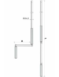 Manivelle Complète Ø13mm Blanc Longueur 1200mm