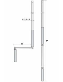 Manivelle Complète Ø15mm Blanc Longueur 1400mm