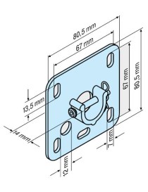 Plaque de fixation pour rond de 20mm