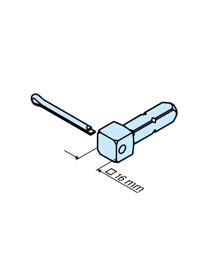 Carré de 10mm - Carré de 16mm sortant pour moteur Becker