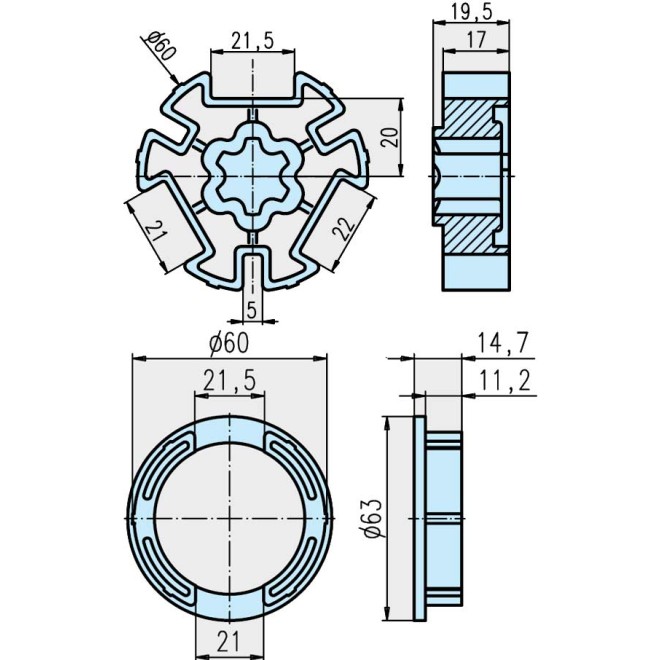 Roue et couronne Deprat 62 pour moteur Becker