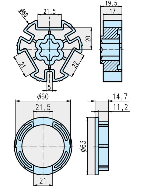 Roue et couronne Deprat 62 pour moteur Becker