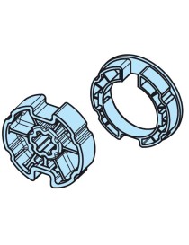 Roue et couronne Rond 70 à goutte pour moteur Becker