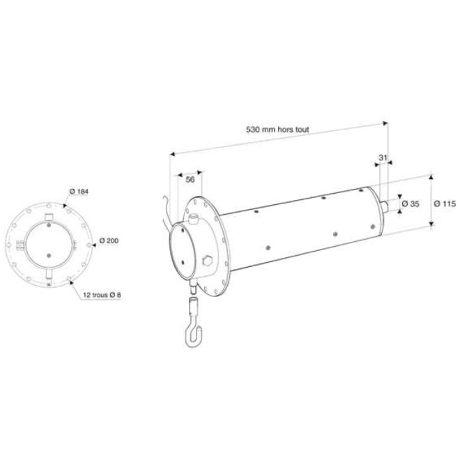 Moteur Deprat D115 500Nm Mono Bride décalée