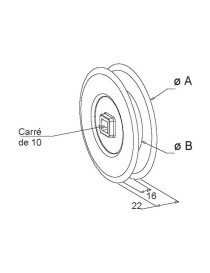 Poulie Carré de 10 Diam. 100